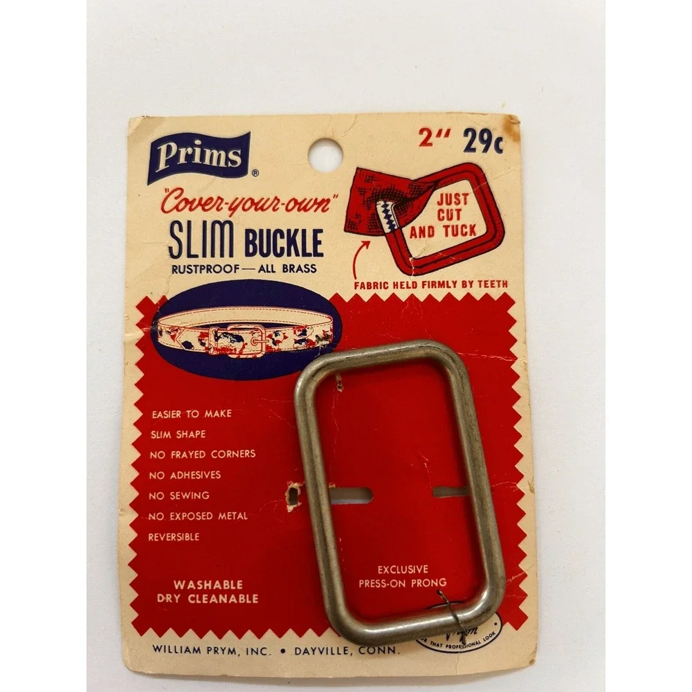 Vintage PRIMS Brass Rustproof Slim Buckle Lot Of 3 Prym Inc 4 Sets New Old Stock